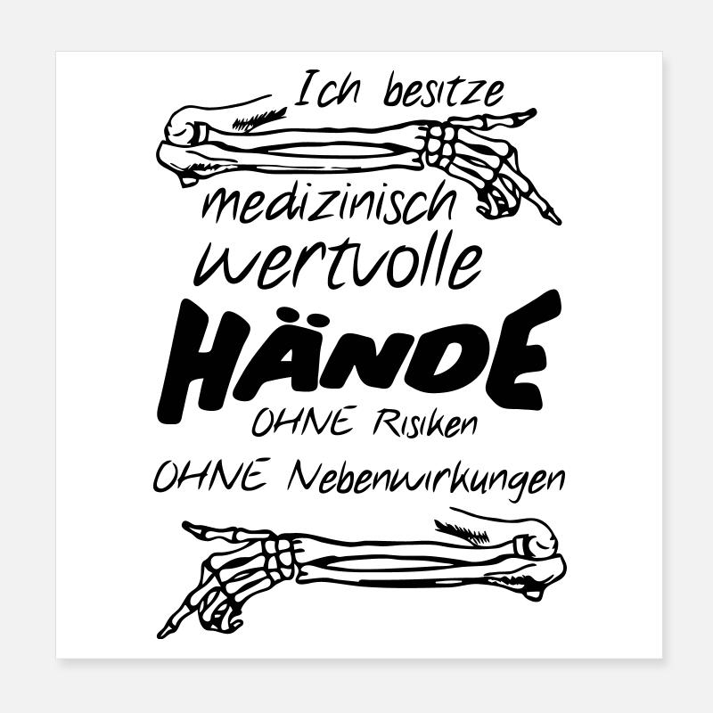 Medizinisch wertvolle Hände Geschenk Medizin Poster 20x20 cm