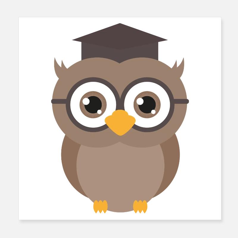 Abschluss Eule Poster 20x20 cm
