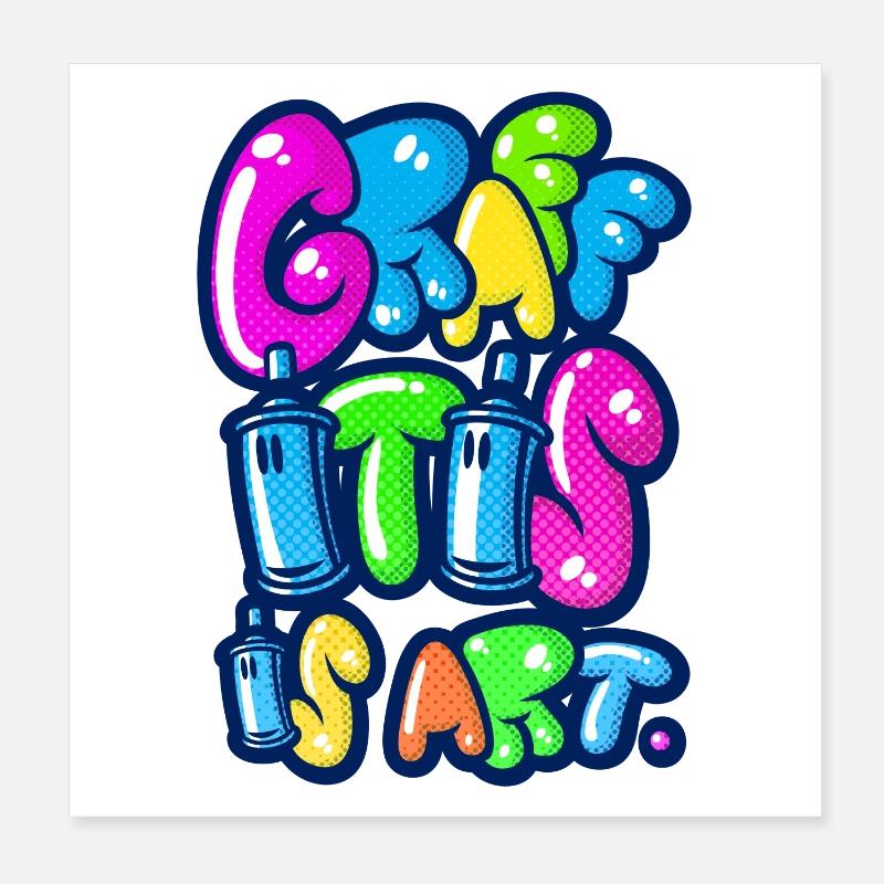 Graffitis Kunst multi Poster 20x20 cm
