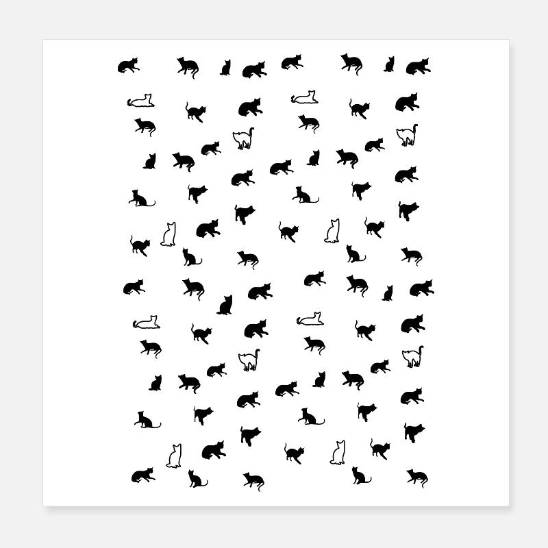 Petit Chat Chat Minou Minou cadeau Poster 20 x 20 cm