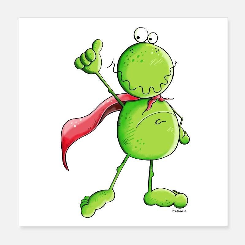 Super Grenouille Poster 20 x 20 cm