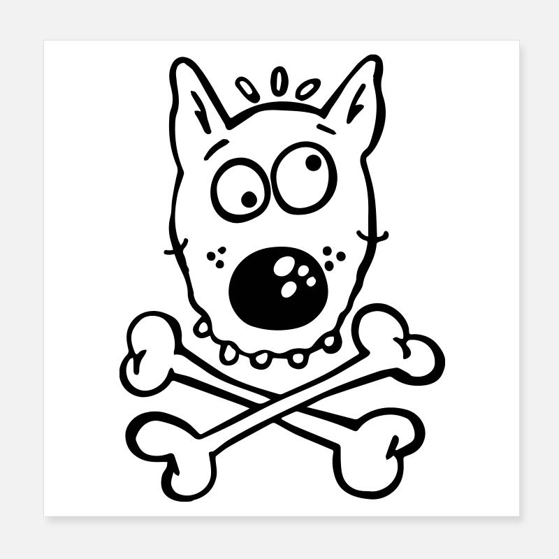 Piraten Hund Poster 20x20 cm