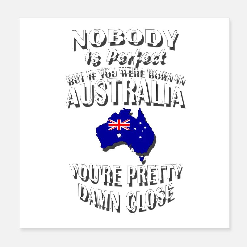 NÉ EN AUSTRALIE / Australie / Commonwealth Poster 20 x 20 cm