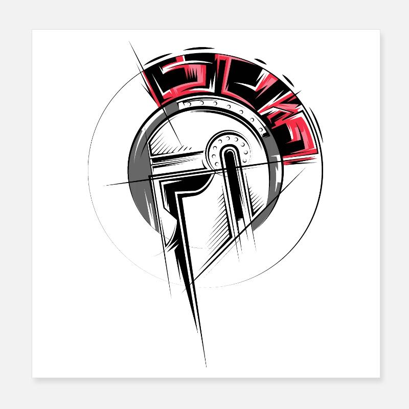 Gladiator Illustration Fighter Helm Römer icon Poster 20x20 cm
