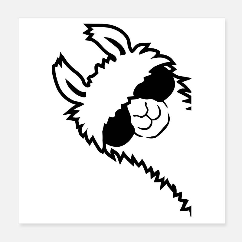 Alpaca looks sideways Poster 8" x 8" (20x20 cm)