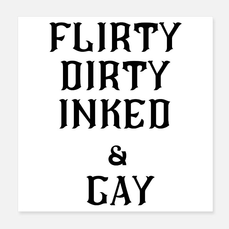 Flirty lesbischer Text Poster 20x20 cm