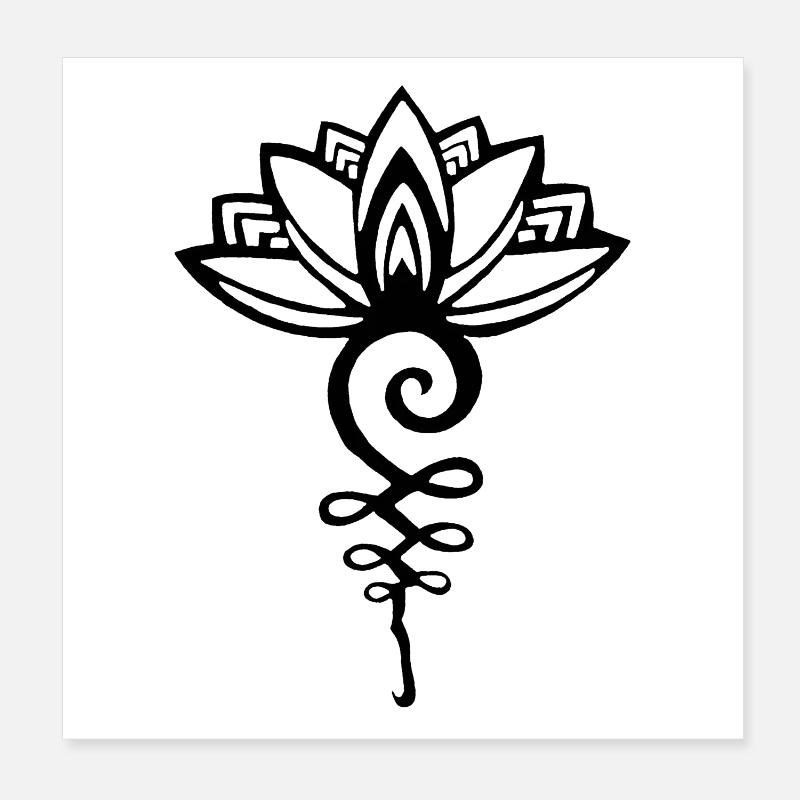 Ewiger schwarzer Lotus Poster 20x20 cm