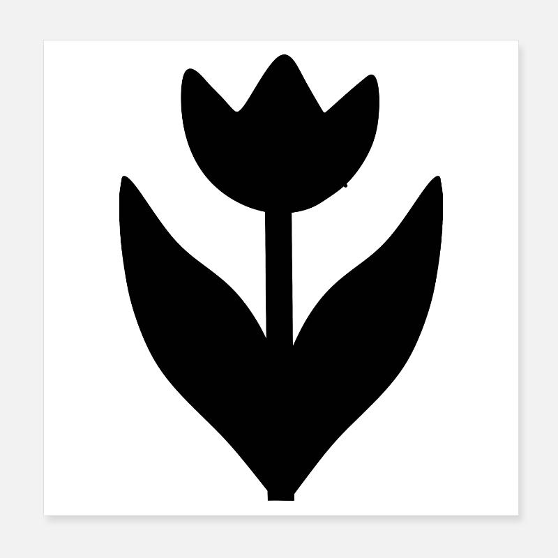Fleur Fleurs Noires Fleur De Tulipe Fleur De Tulipe Poster 20 x 20 cm