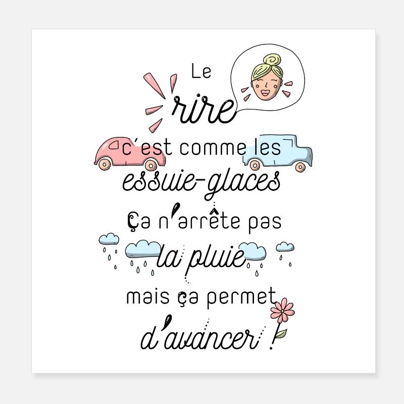 Le rire c'est comme les essuie-glaces Poster 20 x 20 cm