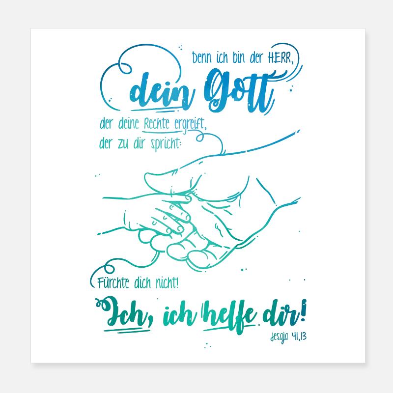 Jesaja Bibelvers Ich helfe dir Poster 20x20 cm