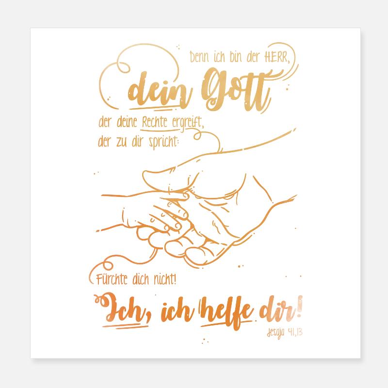 Jesaja Bibelvers Ich helfe dir Poster 20x20 cm