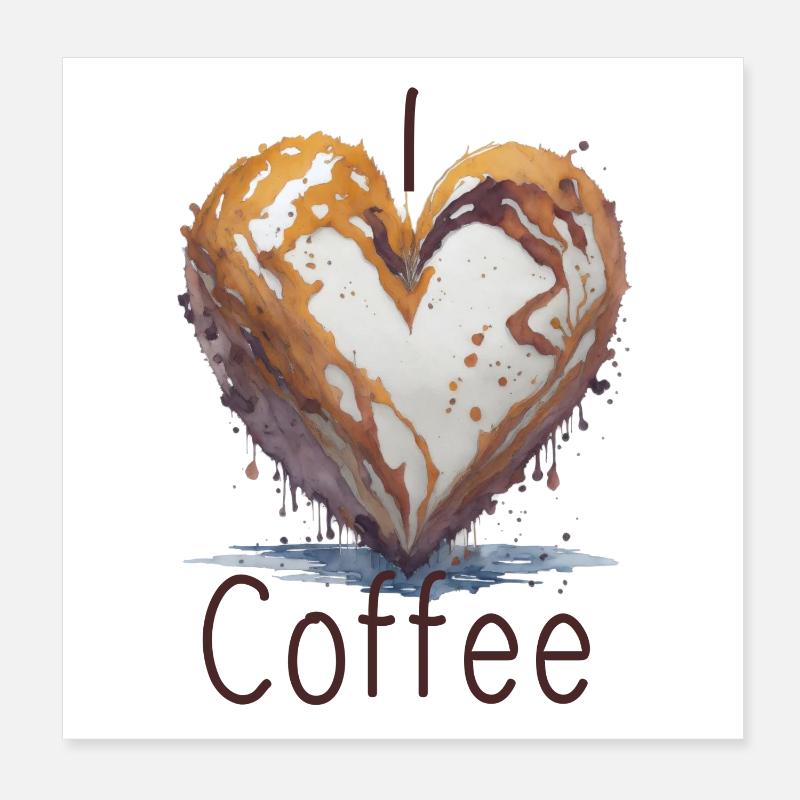 ich liebe Kaffee Poster 20x20 cm