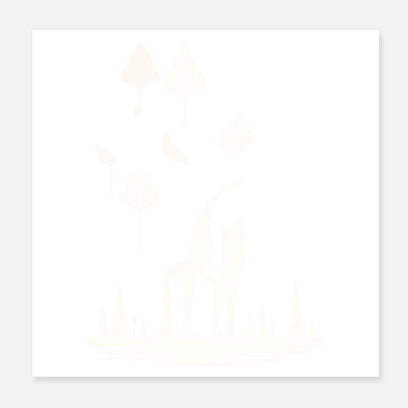 Fuchs im Blätterwald Poster 20x20 cm