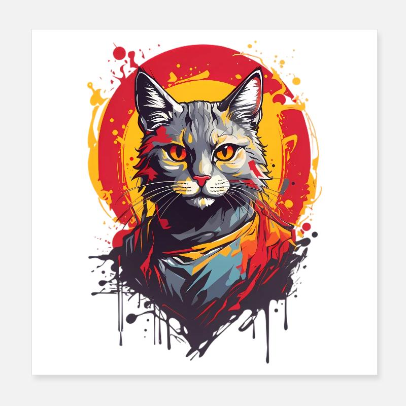 Chat cool Poster 20 x 20 cm