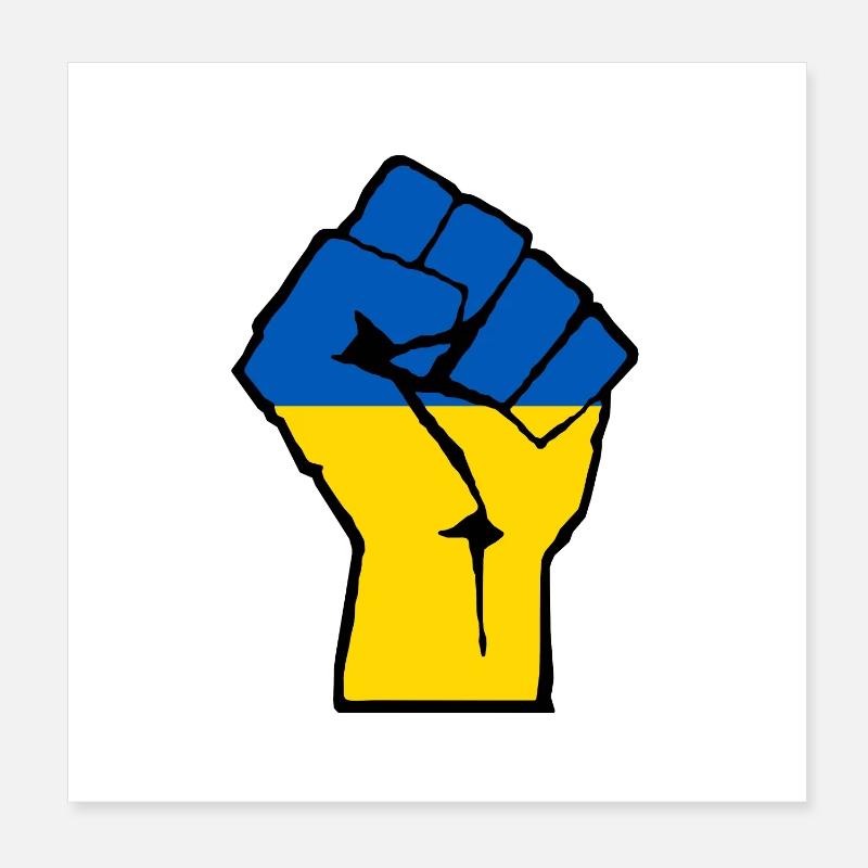 Ucraina Pugno Mano Poster 20x20 cm