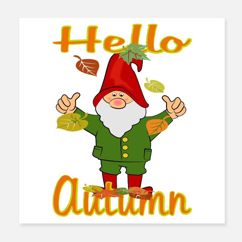 Gnome d’automne Poster 20 x 20 cm