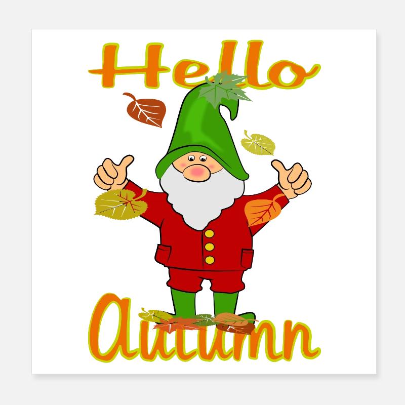 Wichtel Herbst Poster 20x20 cm