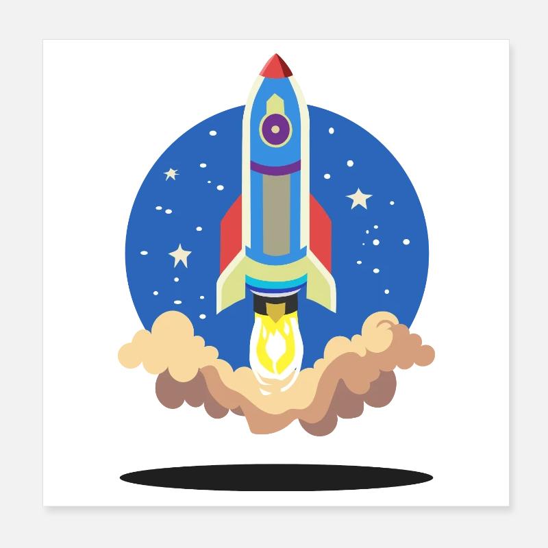 Raketenabschuss Poster 20x20 cm