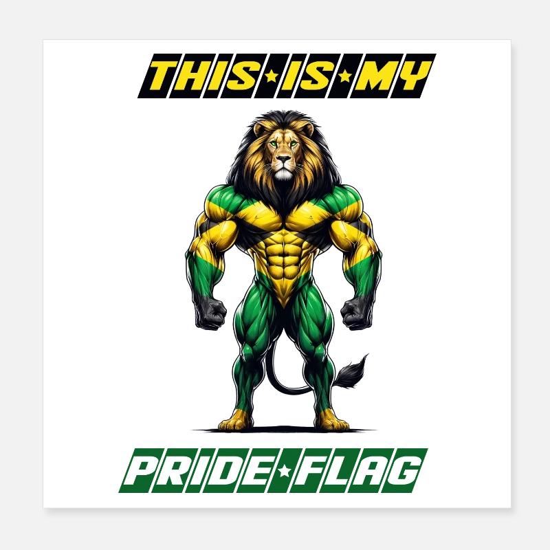 Les lions de la Jamaïque, c'est mon drapeau Poster 20 x 20 cm