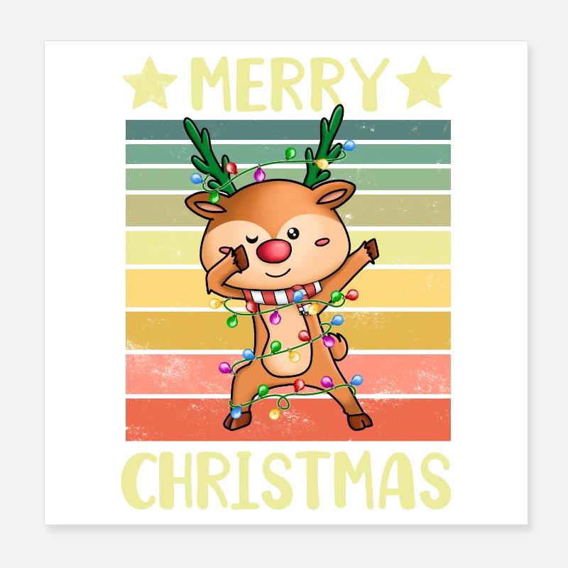 Joyeux Noël Renne Poster 20 x 20 cm