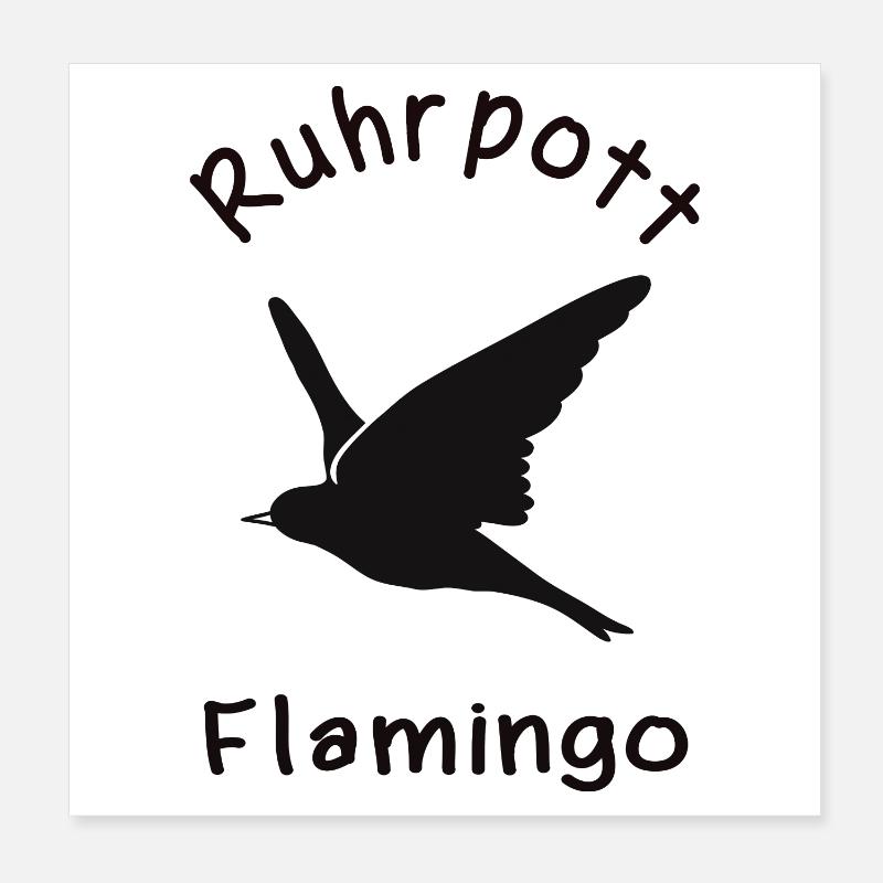 Flamant rose de Ruhrpott Poster 20 x 20 cm