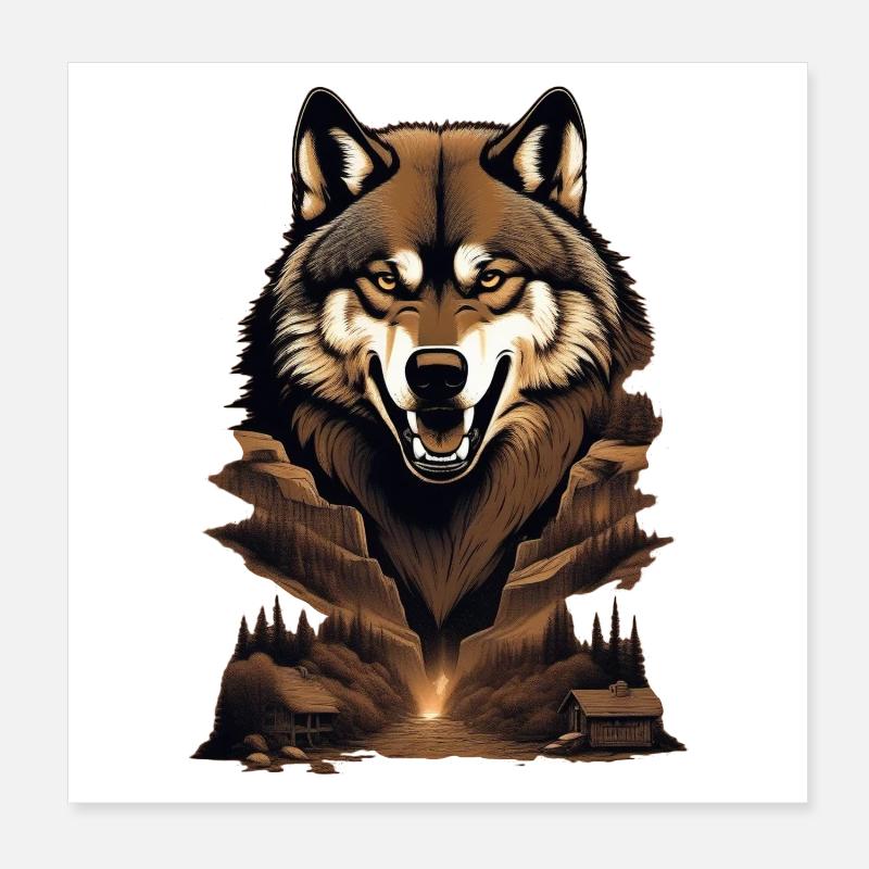 WolfMountain Poster 8" x 8" (20x20 cm)