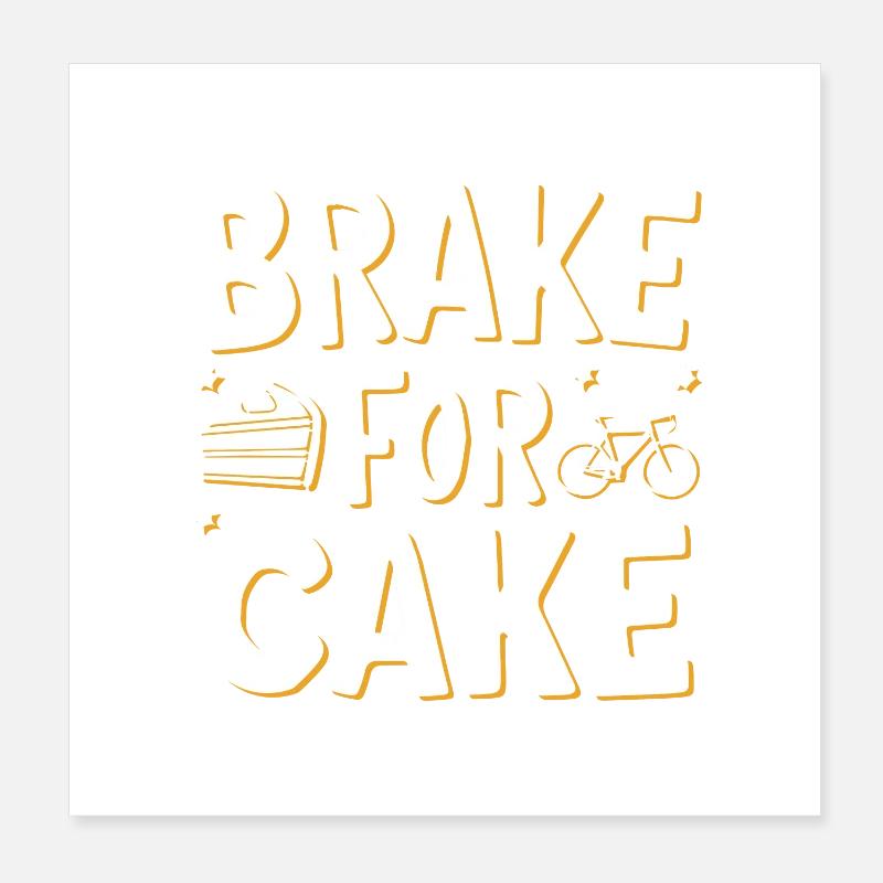 Gâteau de vélo sucré Conception de motivation Poster 20 x 20 cm