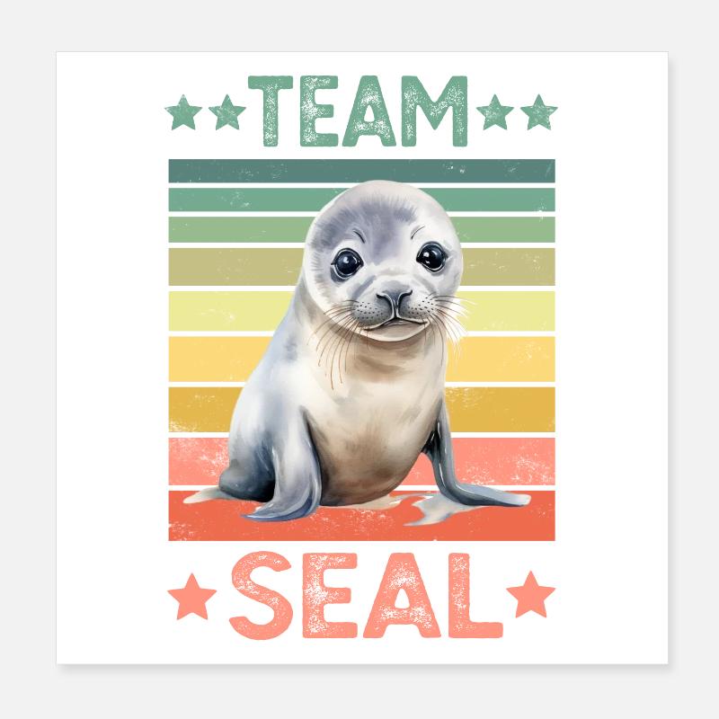 Robbe Seehund Poster 20x20 cm