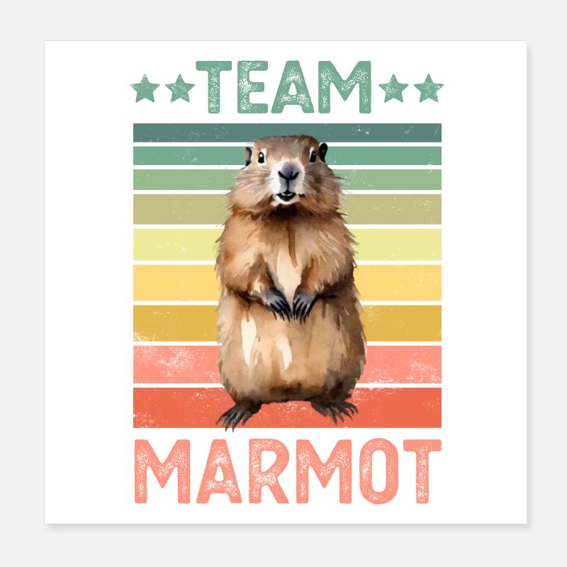 Marmotte Poster 20 x 20 cm