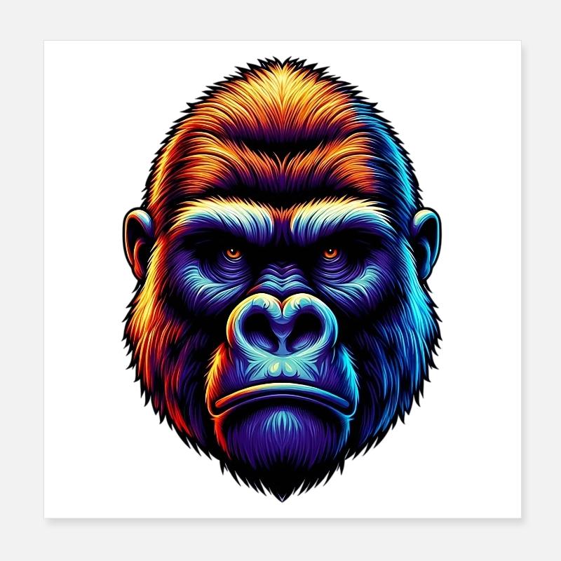 Gorilla Poster 20x20 cm