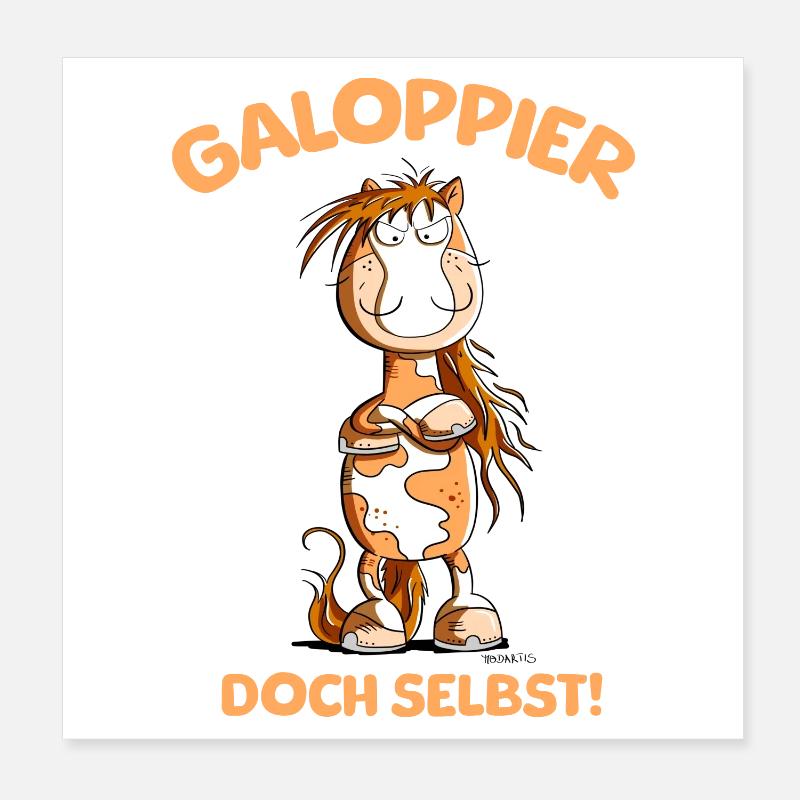 Dicton galop à cheval Poster 20 x 20 cm