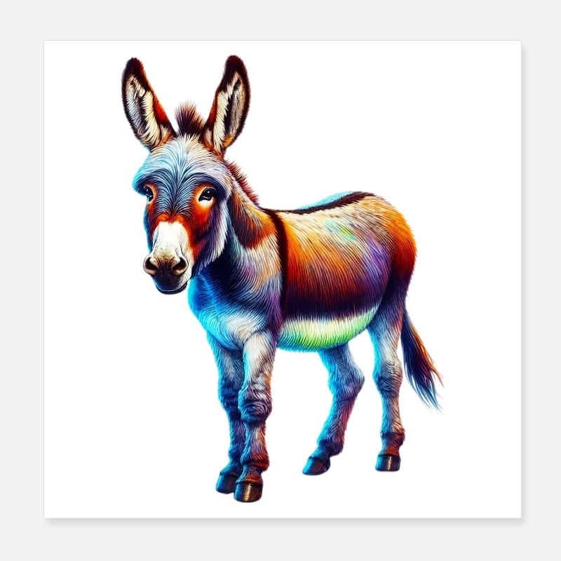 Esel-Maultier Poster 20x20 cm