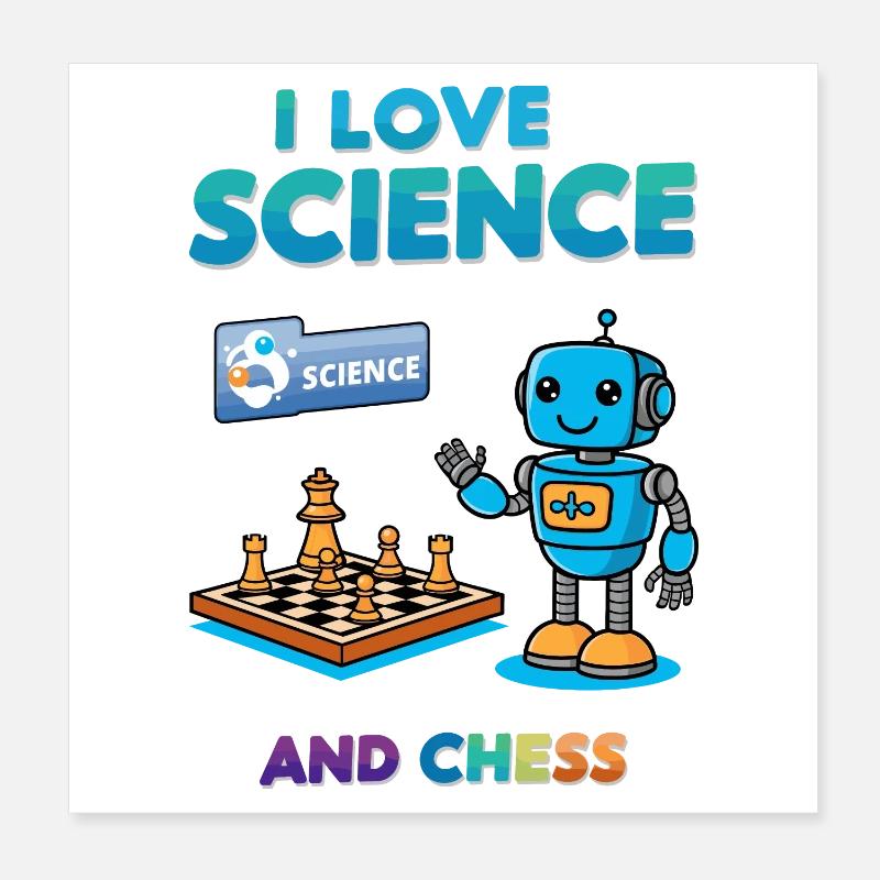 Science and Chess Poster 8" x 8" (20x20 cm)