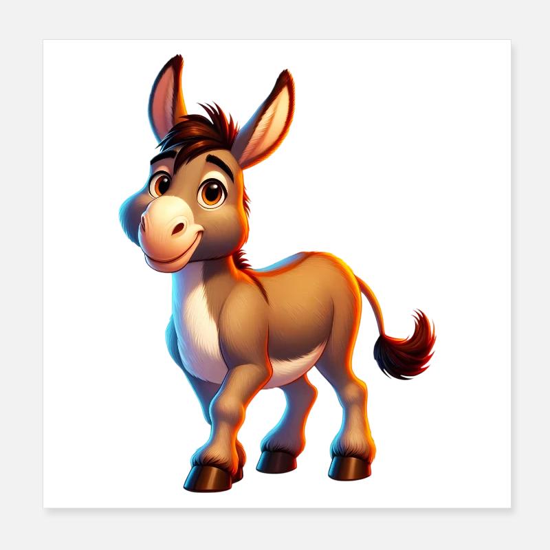 Donkey Mule Poster 8" x 8" (20x20 cm)