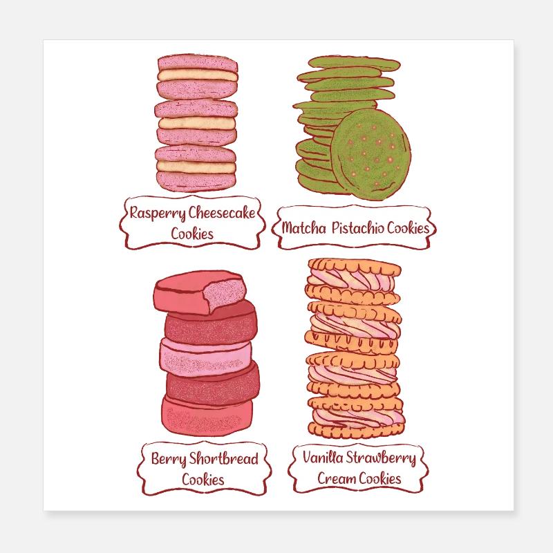 Pastellcookies Stack-Design Poster 20x20 cm