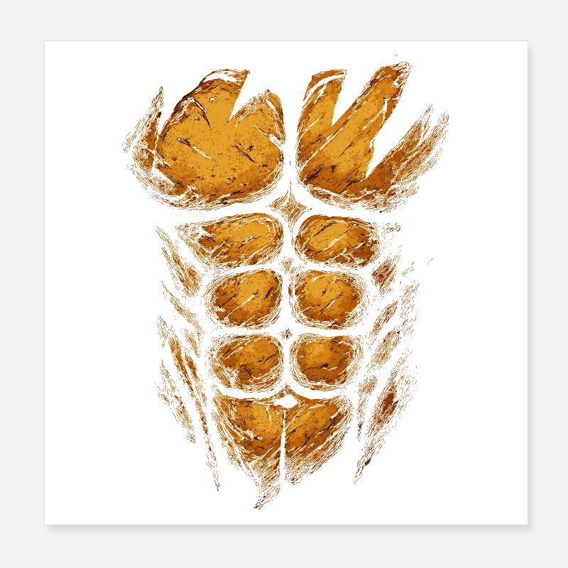 Fire Orange Muscle Structure Poster 8" x 8" (20x20 cm)