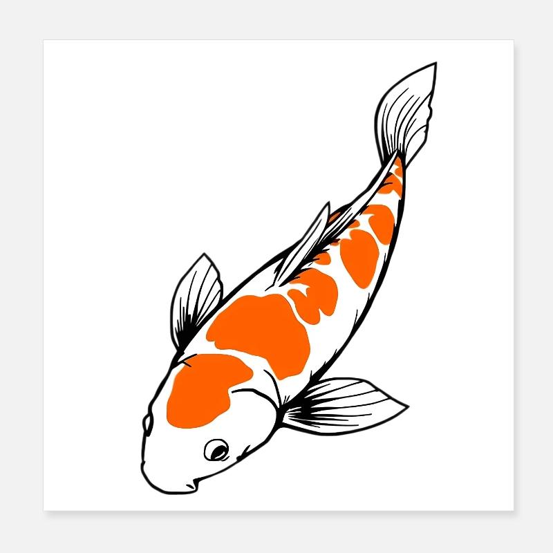 Poisson Koi Poster 20 x 20 cm