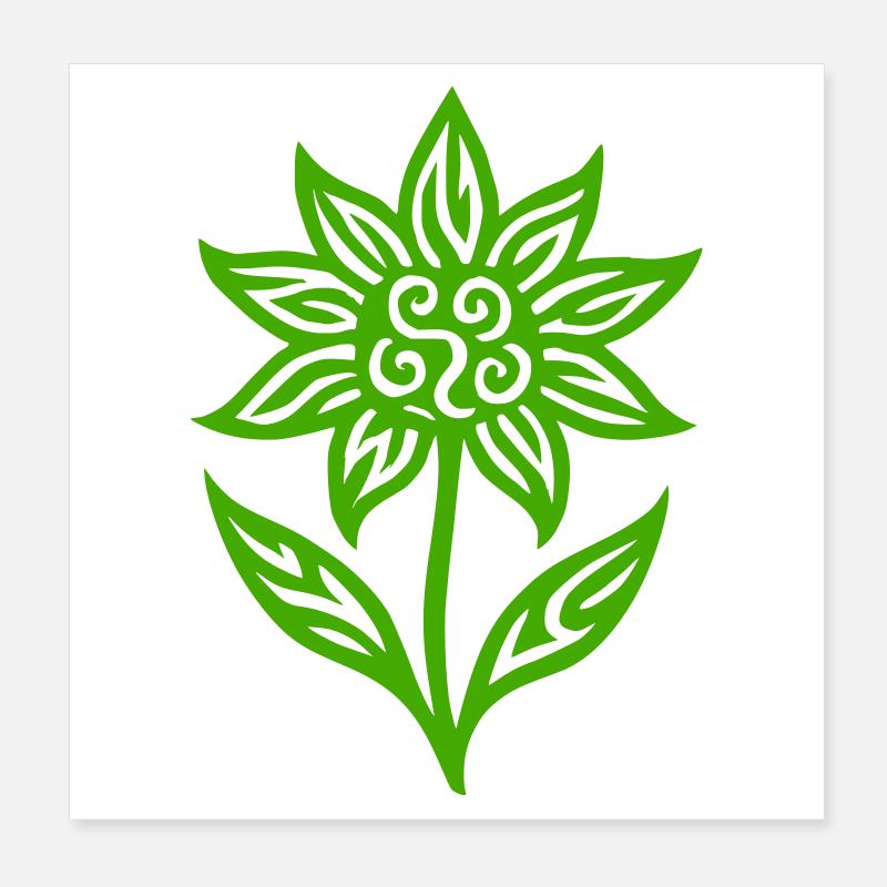 Creative flower with tribal pattern - color variable Poster 8" x 8" (20x20 cm)