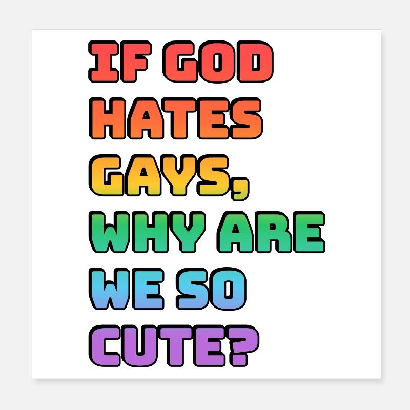 Cute Pride Rainbow Tee Poster 8" x 8" (20x20 cm)