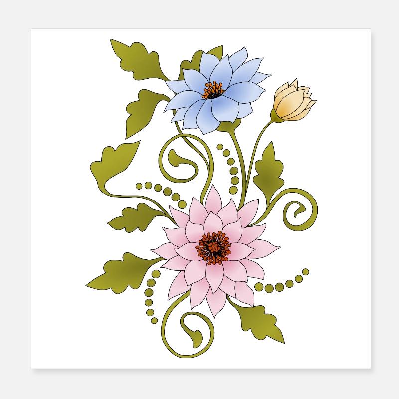 Blumen Poster 20x20 cm