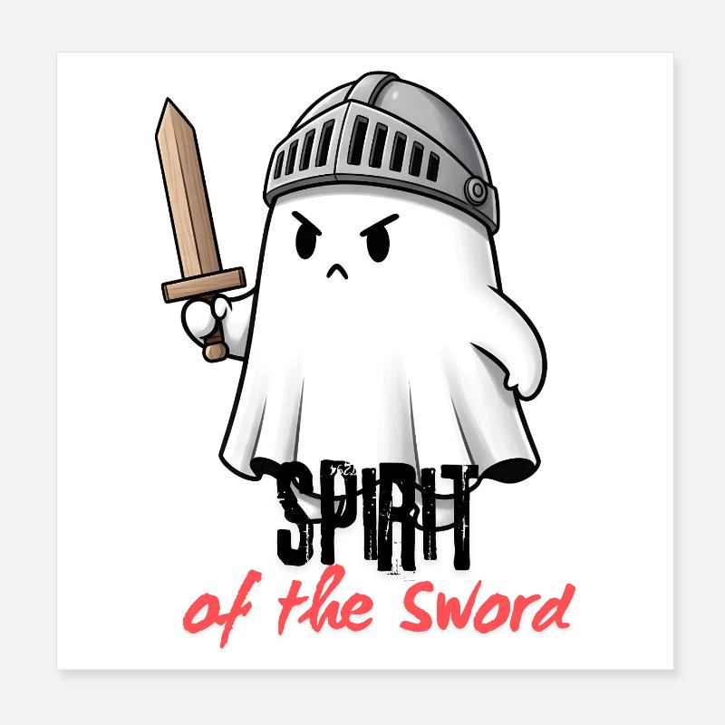 Chevalier fantôme avec épée Poster 20 x 20 cm
