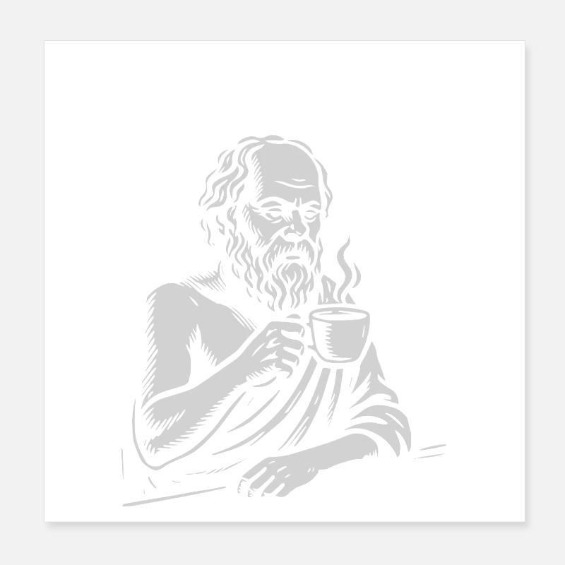 Portrait du café Socrate Poster 20 x 20 cm