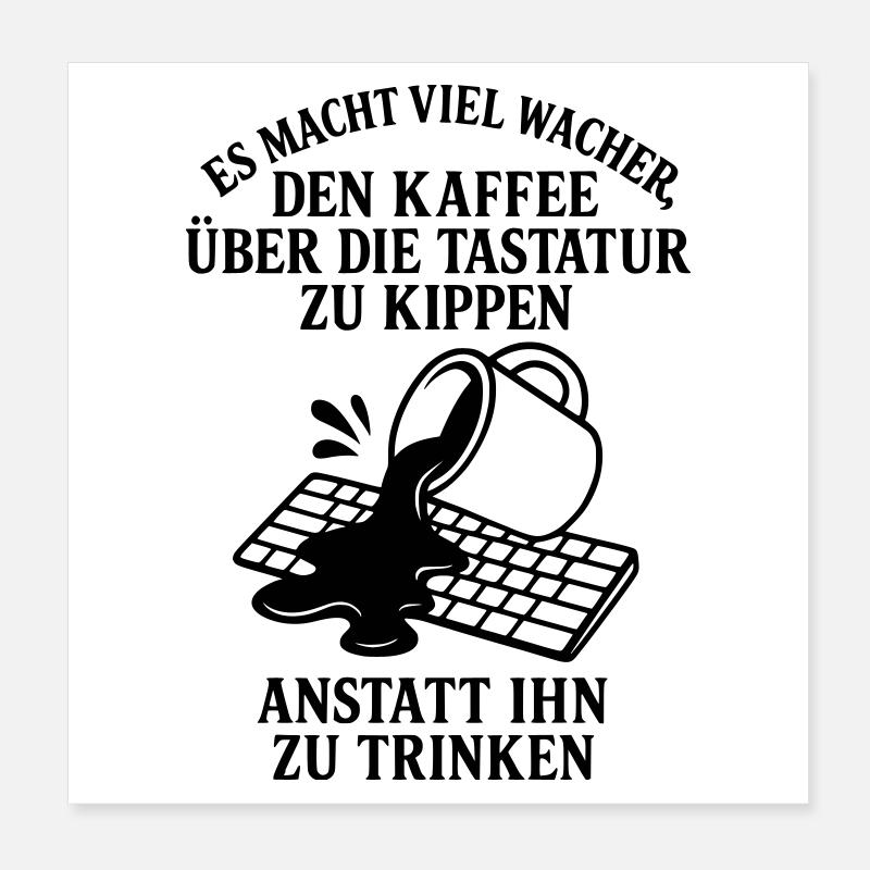 Coffee Keyboard Stimulant Poster 8" x 8" (20x20 cm)