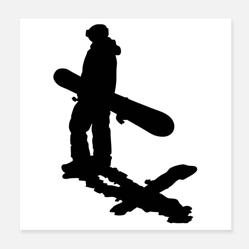 Planche à neige Poster 20 x 20 cm