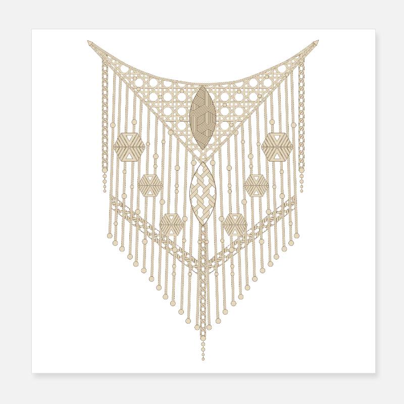 Feines Makramee-Ornament mit geometrischen Details Poster 20x20 cm