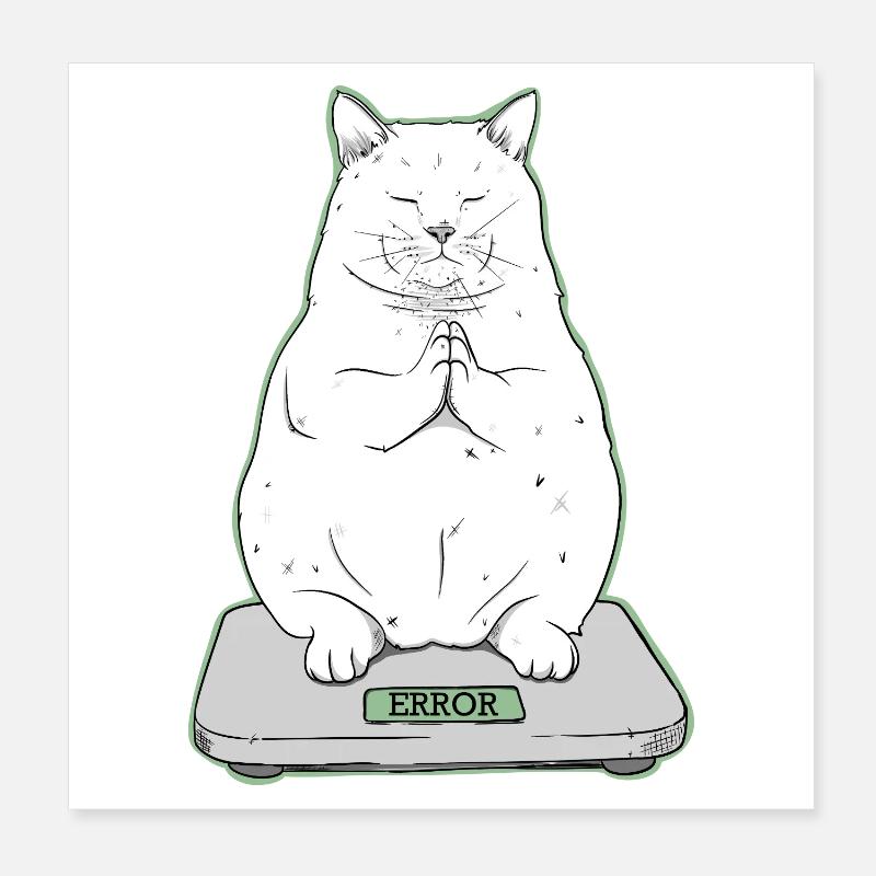 Gros chat en mode méditation Poster 20 x 20 cm