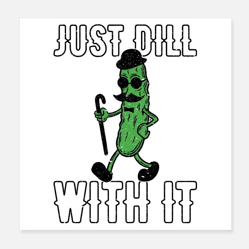 Amusez-vous simplement avec la moustache rétro rétro de concombre Poster 20 x 20 cm