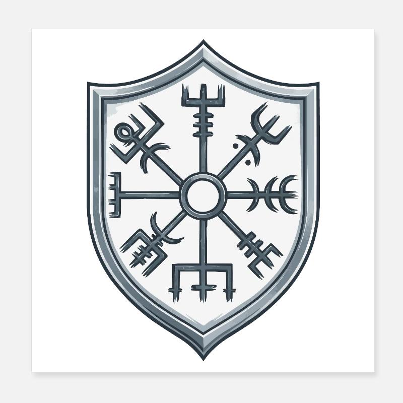 Vegvisir Shield Symbolism Poster 8" x 8" (20x20 cm)