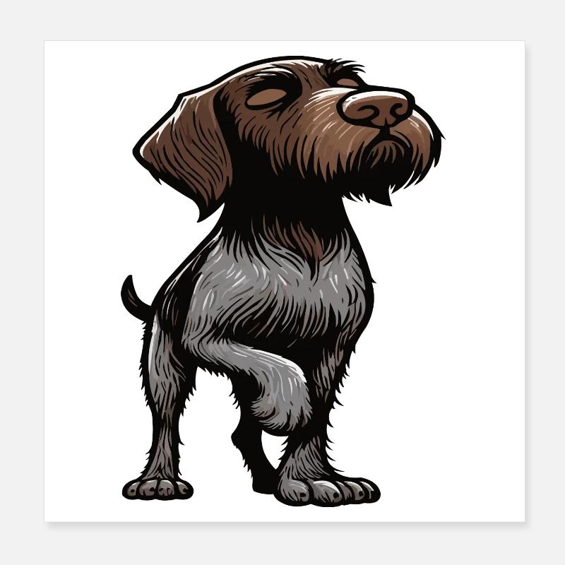 Deutsch Drahthaar Deutsch-Drahthaar Besitzer Poster 20x20 cm