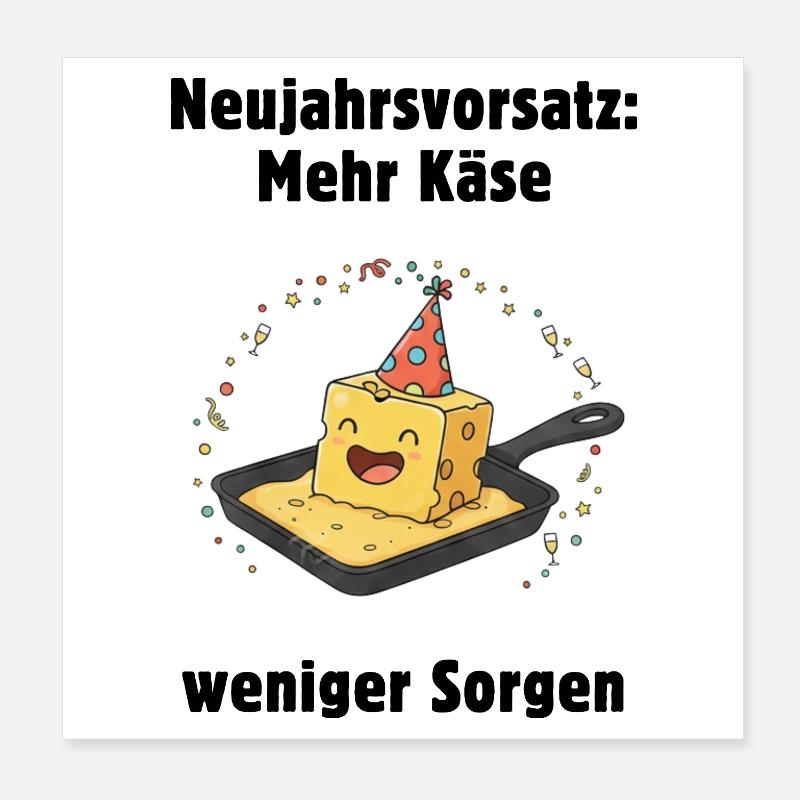 Fête fromage dans la poêle - plus de fromage, moins de soucis Poster 20 x 20 cm